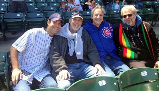 David Richman with friends at a baseball game