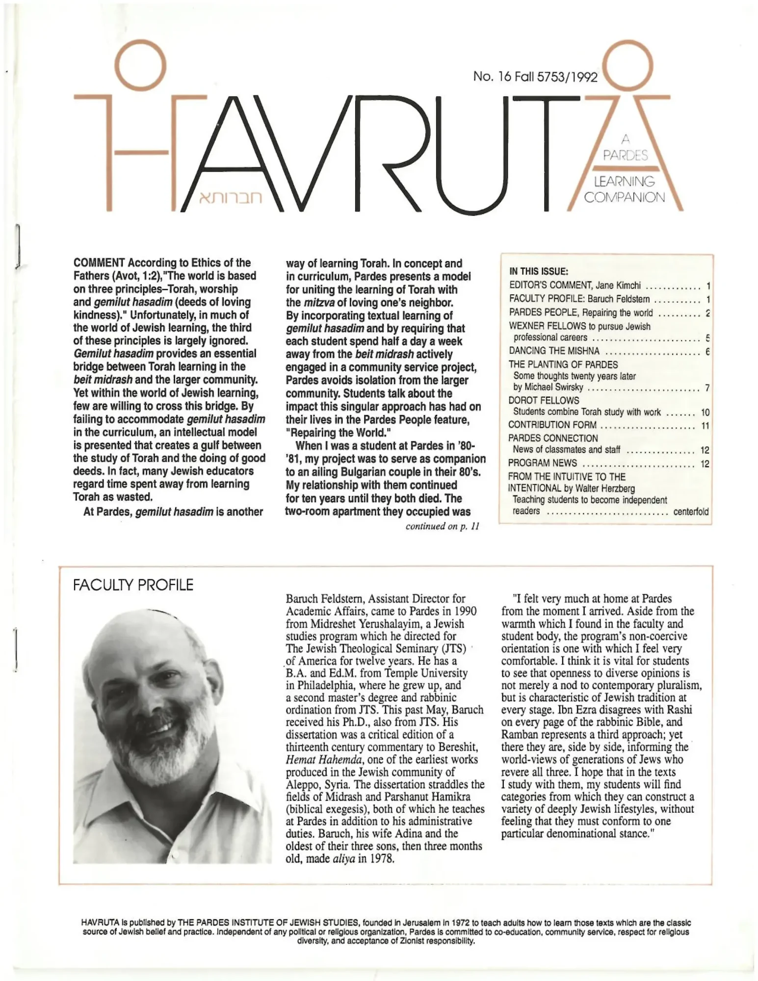 Havruta Fall 1992