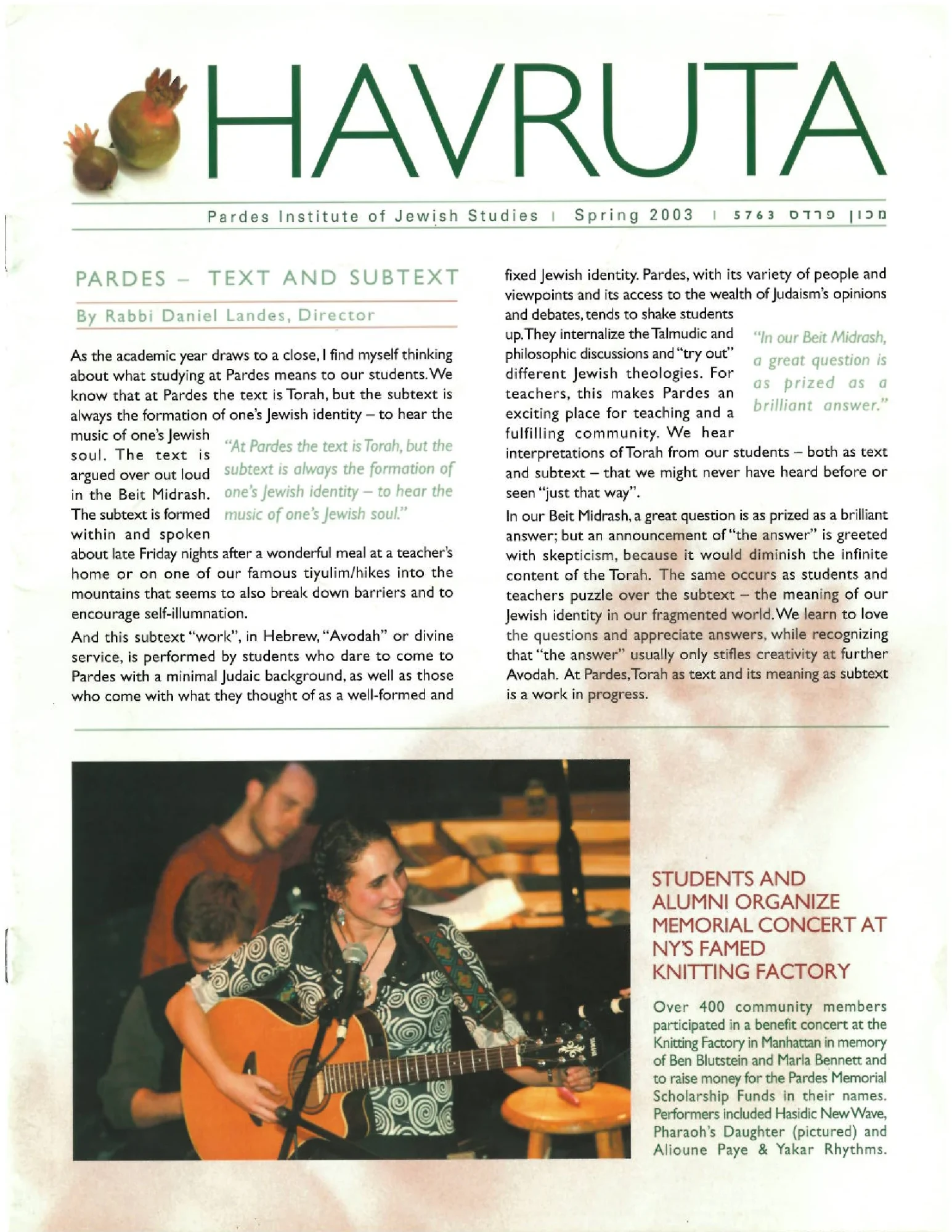 Havruta Spring 2003